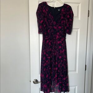 Pink and Black Floral Dress